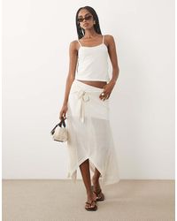 ASOS - Crochet Jersey Skirt Co-ord With Tie Waist Detail - Lyst