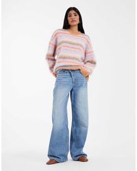 ASOS - Brushed Stripe Oversized Jumper - Lyst