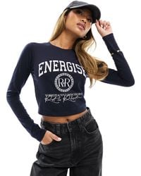 In The Style - Energise Slogan Long Sleeve T-shirt - Lyst