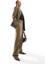 Y.A.S - Pantalon d'ensemble droit ajusté à taille haute - taupe - Lyst