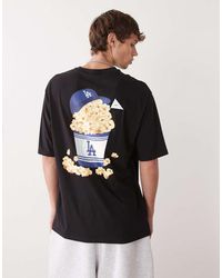 KTZ - Camiseta Negra Extragrande Con Estampado De Comida Y Los La Dodgers De - Lyst