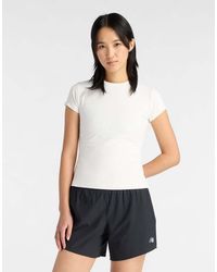 New Balance - Ribbed Fitted T-Shirt - Lyst