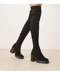 ASOS - Wide Fit Kai Chunky Heeled Over The Knee Boots - Lyst