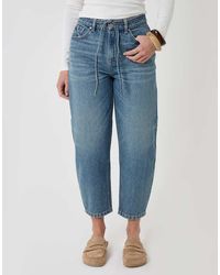 Threadbare - Tie Belt Barrel Leg Jeans - Lyst