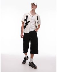 TOPMAN - Pantalones Cortos Vaqueros De Largo Medio Con Lavado Medio De Asos Design - Lyst