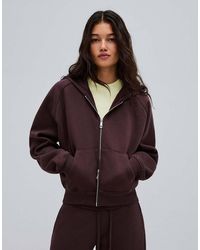 Bershka - Zip-up Plush Hooded Jacket - Lyst