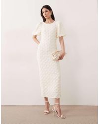Y.A.S - Volume Sleeve Textured Maxi Dress - Lyst