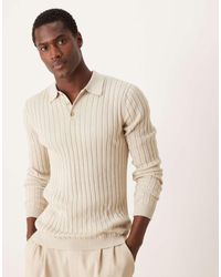 ASOS - Essential Muscle Fit Knitted Rib Polo Neck Jumper - Lyst