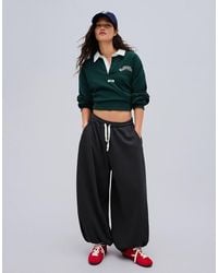 Bershka - Balloon Fit Plush Trousers - Lyst