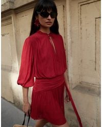 NA-KD - Short Sleeve Tie Waist Mini Dress - Lyst