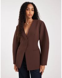ASOS - Cinch Collarless Blazer - Lyst