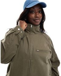 ASOS - Asos Design Curve Oversized Twill Funnel Neck Jacket - Lyst