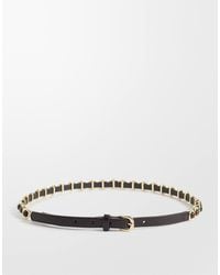 Mango - Faux Leather Slim Belt With Hardware Detailing - Lyst