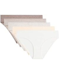 Oysho - 5 Rib Cotton Blend Classic Briefs - Lyst