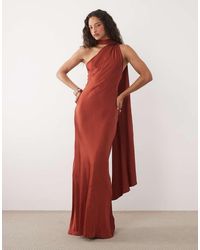 Mango - Capsule One Shoulder Maxi Dress With Scarf Detail - Lyst