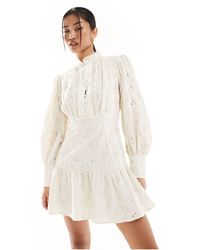 Bardot - Embroidered Long Sleeve Mini Dress - Lyst