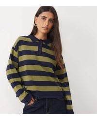 The Frolic - Exclusive Knitted Long Sleeve Collared Rugby Top - Lyst