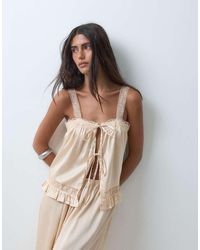 Miss Selfridge - Satin And Lace Cami Top Co-Ord - Lyst