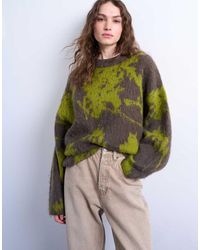 TOPSHOP - Knit Blurred Floral Sweater - Lyst