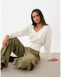 Gina Tricot - Cinched Waist Fitted Cardigan - Lyst