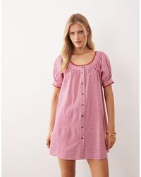 ASOS - Babydoll Button Down Mini Dress - Lyst