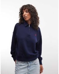 Polo Ralph Lauren - Icon Logo Relaxed Fit 1/4 Zip Sweatshirt - Lyst