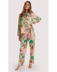 Playful Promises - Alja Horvat Abstract Print Long Sleeve Satin Pj Top - Lyst