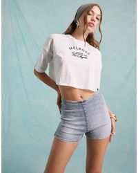 Miss Selfridge - – mikro-jeansshorts mit acid-waschung - Lyst