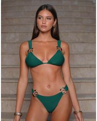 Moda Minx - Top Bikini Con Dettaglio Di Conchiglie Scuro - Lyst