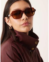 ASOS - Square Sunglasses With Tonal Lens - Lyst