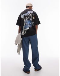 TOPMAN - T-shirt ultra oversize avec imprimé geai bleu à l'avant et au dos - Lyst