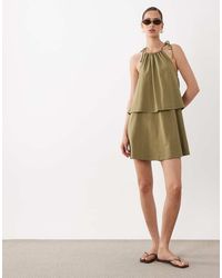 ASOS - Tie Neck Baby Doll Mini Dress - Lyst