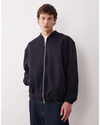ASOS - Oversized Heavyweight Jersey Bomber Jacket - Lyst