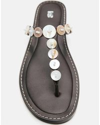 Pull&Bear - Flat Button Sandals - Lyst