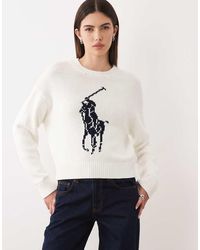 Polo Ralph Lauren - Large Icon Logo Cotton Knit Jumper - Lyst
