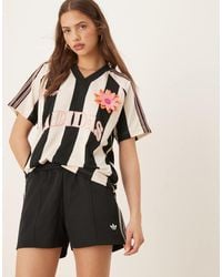 adidas Originals - Pantalones Cortos Negros Con 3 Rayas De Croché De - Lyst
