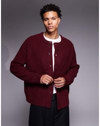 ASOS - Oversized Boxy Fit Heavyweight Knitted Crew Neck Cardigan - Lyst