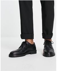Walk London - James - chaussures richelieu à semelle chunky en cuir - Lyst