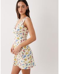 Wednesday's Girl - Wednesdays Girl V Neck Mini Dress - Lyst