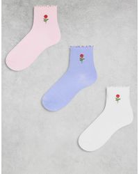 Pieces - – 3er-pack socken - Lyst