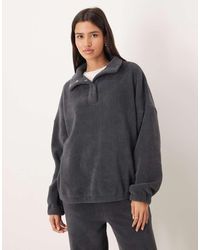 ASOS - Lounge Microfleece Oversized Collar Sweatshirt - Lyst
