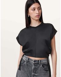 AllSaints - – mira – t-shirt aus satin - Lyst