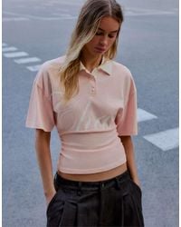 Bershka - Short Sleeve Sash Print Polo Shirt - Lyst