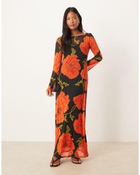 Never Fully Dressed - Petite – langärmliges maxikleid aus netzstoff mit mohnblumenmuster - Lyst