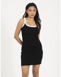 Brave Soul - Cotton Jersey Contrast Piping Bodycon Mini Dress - Lyst