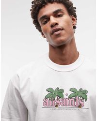 AllSaints - Troppo Short Sleeve Graphic Logo T-shirt - Lyst