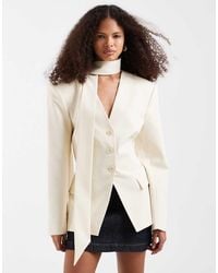 ASOS - Colarless Button Through Cinch Blazer - Lyst