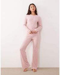 ASOS - Mix & Match Soft Rib Fold Over Pyjama Trouser - Lyst