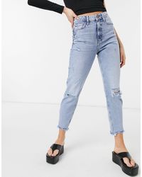 River Island - Carrie Mom Ripped Jeans - Lyst
