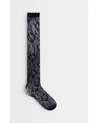 Vero Moda - Sheer Knee High Socks With Lettuce Edge - Lyst